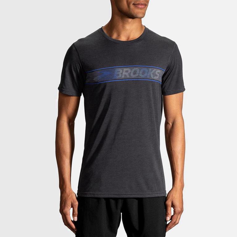 Brooks Distance Graphic Hombre Camisetas Manga Corta - Grises (5216PMULO)